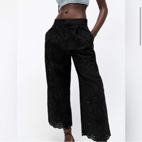 Zara pants with openwork embroidery - Picture 3 of 15